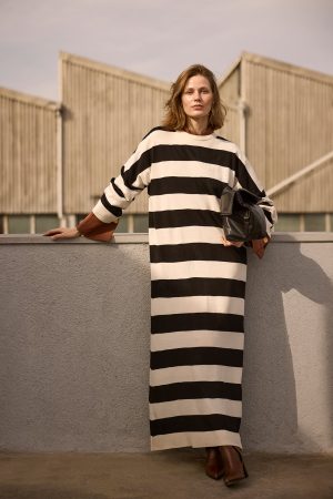 STRIPED KNIT DRESS