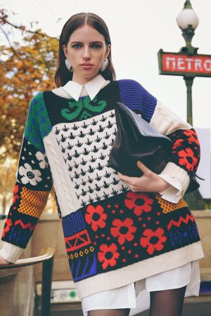 PATTERNED KNIT SWEATER