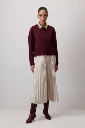 BUTTONED BASIC KNITWEAR CARDIGAN