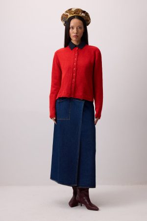 BUTTONED BASIC KNITWEAR CARDIGAN