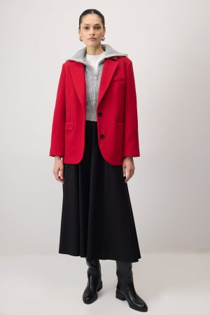 ZIPPERED WIDE COLLAR KNIT CARDIGAN