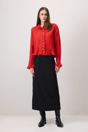 FRILLED KNIT CARDIGAN