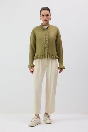 FRILLED KNIT CARDIGAN