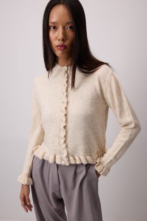 FRILLED KNIT CARDIGAN