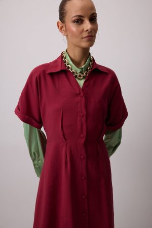 SHORT SLEEVE MODAL SHIRT DRESS