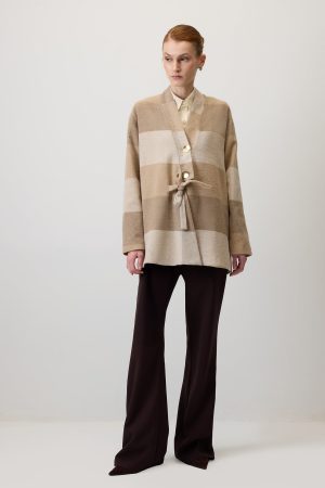 TIE WAIST PLAID JACKET