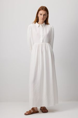 BELTED SHIRT COLLAR DRESS